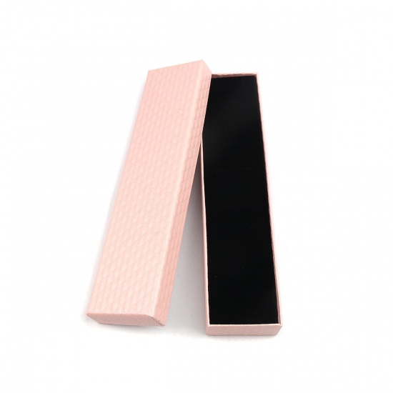 Picture of Paper Jewelry Gift Boxes Rectangle Pink 20.5cm x 5cm , 2 PCs