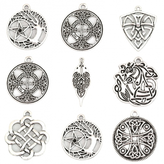 Picture of Zinc Based Alloy Celtic Knot Pendants Feather Hollow