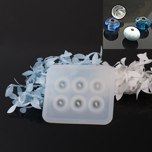 Immagine di Silicone Muffa della Resina per Gioielli Rendendo Rettangolo Bianco Tondo 72mm x 59mm, 1 Pz