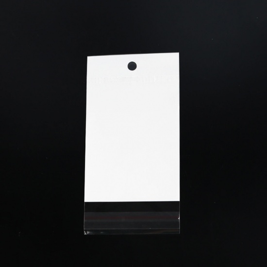 Immagine di Plastica Buste Bustine Confezioni Chiusura Adesiva Rettangolo Bianco Trasparente (Spazio usabile 9cm x 7cm) 13.6cm x 7cm, 100 Pz