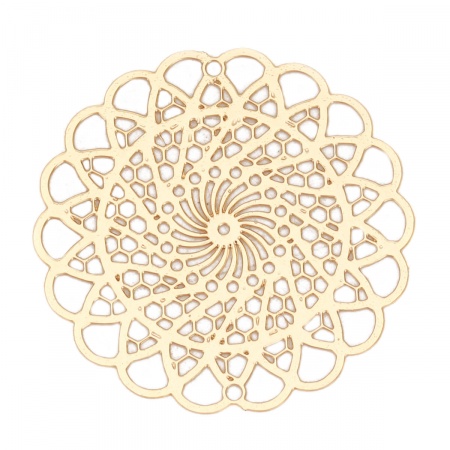 Lega di Ferro Filigree Stamping Connettore Accessori Fiore Oro Placcato 30mm x 30mm, 10 Pz