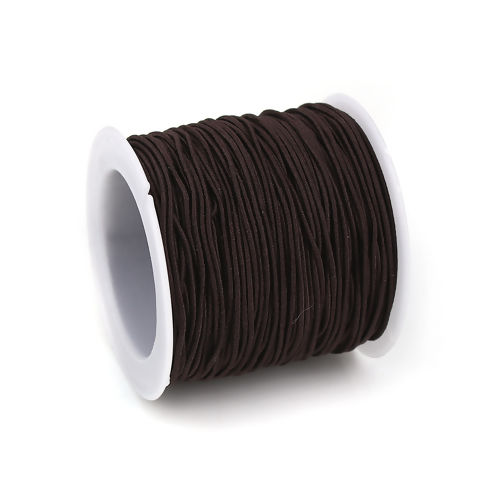 Picture of Polyester Jewelry Thread Cord For Buddha/Mala/Prayer Beads Coffee Elastic 0.8mm, 1 Roll (Approx 20 M/Roll)