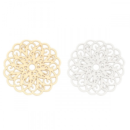 Brass Filigree Stamping Connectors Flower