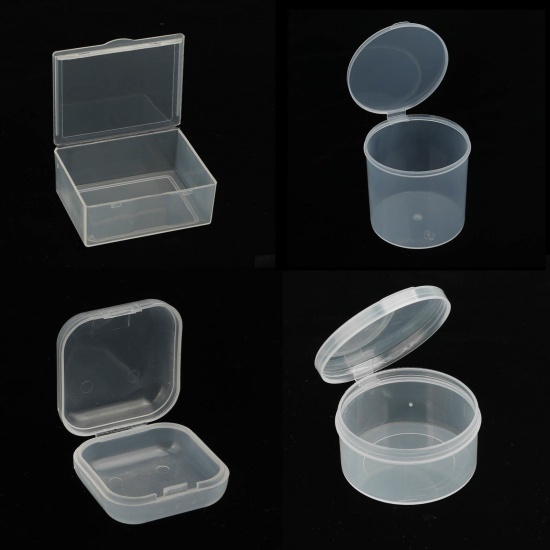 Изображение ABS Пластик Коробка для Хранения или Выставки Бусины Прямоугольник Прозрачный 56мм x 44мм, 10 ШТ
