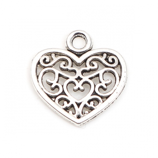 Picture of Zinc Based Alloy Valentine's Day Charms Heart Filigree