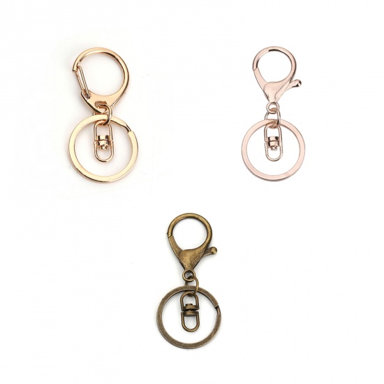 Picture of Zinc Based Alloy Keychain & Keyring Rose Gold 67mm x 30mm, 10 PCs