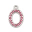 Image de Breloques en 304 Acier Inoxydable Ovale Argent Mat à Strass Rose 18mm x 12mm , 2 Pcs