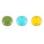 Immagine di Ottone Sequins Smaltati Connettore Tondo Colore Originale Verde Smalto 12mm Dia., 10 Pz