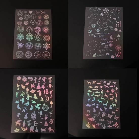 Bild von Harz & PVC DIY Scrapbook Sticker Aufkleber Rechteck AB Farbe Fee Leuchten im Dunkeln 15cm x 10.5cm, 2 Blätter
