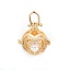 Picture of Copper Pendants Mexican Angel Caller Bola Harmony Ball Wish Box Locket Heart Silver Tone Transparent Clear Champagne Rhinestone Can Open (Fits 14mm Beads) 33mm(1 2/8") x 24mm(1"), 1 Piece