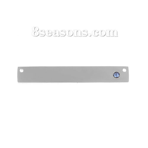 Picture of Stainless Steel Dec Birthstone Connectors Rectangle