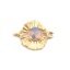 Immagine di Ottone Connettore Irregolare Oro Placcato Trasparente Strass 13mm x 9mm, 2 Pz