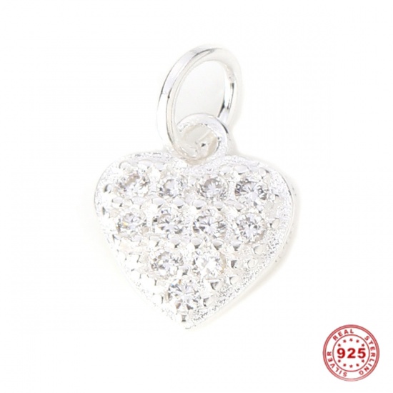 Picture of Sterling Charms Heart Clear Rhinestone 