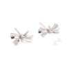 Bild von Messing Ohrring Ohrstecker 18K Echt Platin plattiert Fliege Transparent Strass 13mm x 8mm, Drahtstärke: (21 gauge), 2 Stück