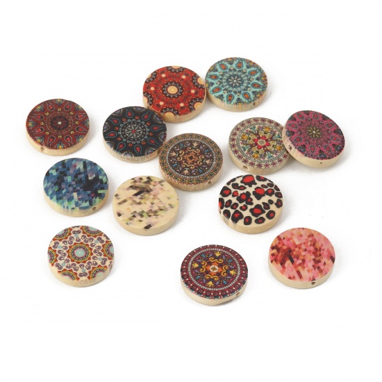 Picture of Wood Spacer Beads Round At Random About 20mm Dia, Hole: Approx 1.8mm, 30 PCs