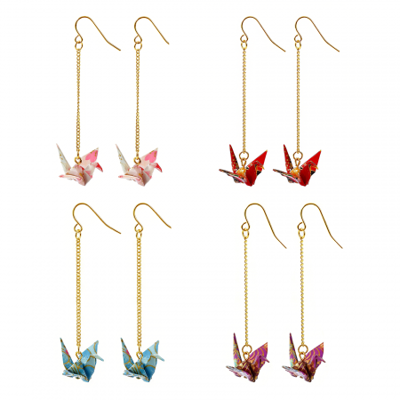 Image de Boucles d'Oreilles En Gros en Laiton, Style Japonais Vintage Grue Origami aux Femmes Cadeau Fournitures de Bijoux 1 Pièce