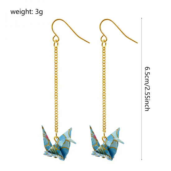 Picture of Wholesale Japanese Style Retro Earrings, Origami Crane Brass, Women's Gift Jewelry Supply
