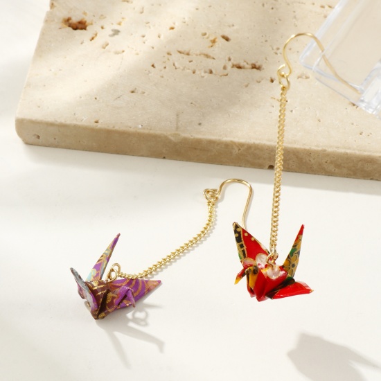 Picture of Wholesale Japanese Style Retro Earrings, Origami Crane Brass, Women's Gift Jewelry Supply