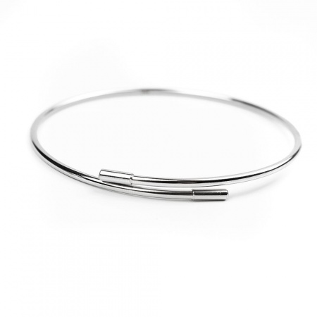 304 Stainless Steel Bracelets Components Cylinder Silver Tone Adjustable 21cm(8 2/8") long, 1 Piece