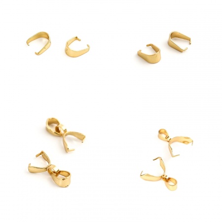 Stainless Steel Pendant Pinch Bails Clasps U-shaped 
