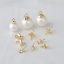 Picture of 304 Stainless Steel Pearl Pendant Connector Bail Pin Cap Gold Plated 7mm x 4mm, 10 PCs