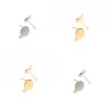 Imagen de 304 Acero Inoxidable Pendientes Ronda Tono de Plata W/ Lazo 11mm x 8mm, Post/ Wire Size: (20 gauge), 10 Unidades