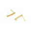 Immagine di 304 Acciaio Inossidabile Orecchini a Perno Goccia Oro Placcato W/ Loop 15mm x 3mm, Posta / Filo Dimensione: (20 misura), 10 Pz