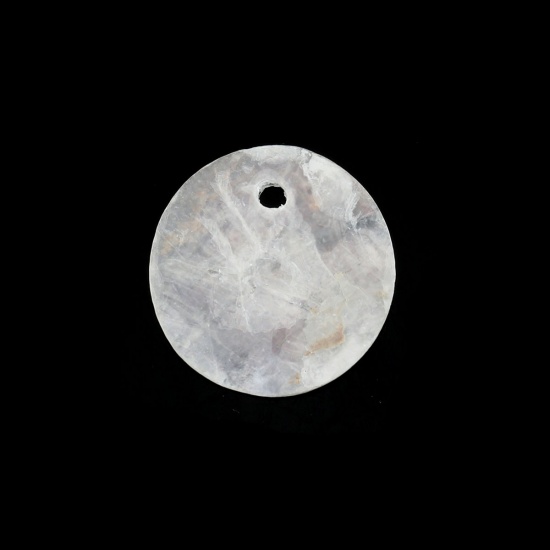 天然 シェル チャーム 円形 オレンジ 15mm 直径、 20 個 の画像
