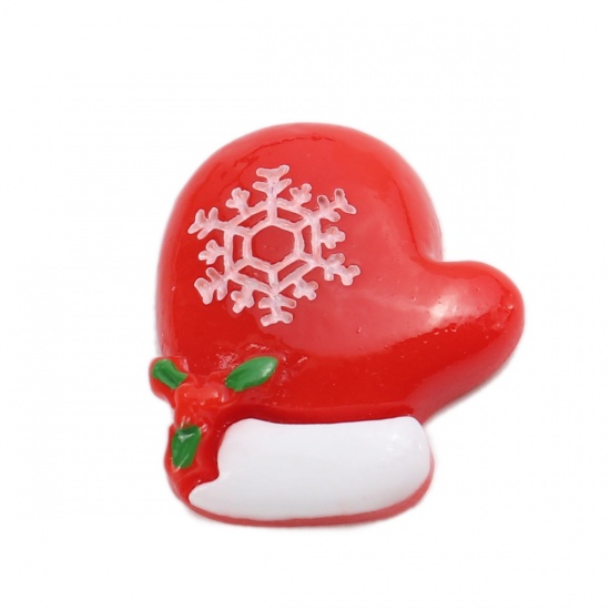樹脂 カボション 電球 多色 クリスマス・スノーフレークパターン 29mm x 22mm、 10 個 の画像