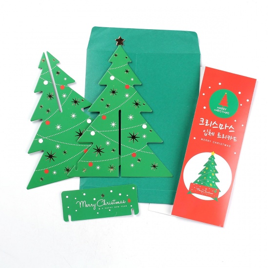 Picture of Paper Party Decorations Christmas Tree Red 18.6cm(7 3/8") x 13.7cm(5 3/8"), 1 Set