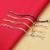 Picture of Brass & Cubic Zirconia Slider/Slide Extender Chain Filled Transparent Clear