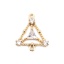 Immagine di Ottone Connettore Triangolo 18K Vero Oro Placcato Filigrana Trasparente Strass 15mm x 13mm, 1 Pz