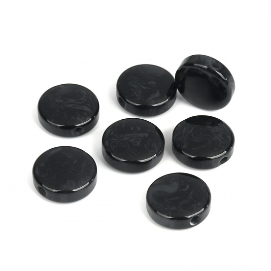 Picture of Resin Spacer Beads Round Dark Green About 22mm Dia, Hole: Approx 3.4mm, 20 PCs