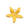 Bild von Messing Verbinder Blumen 18K Echtgold plattiert Gelb Emaille 24mm x 23mm, 2 Stück