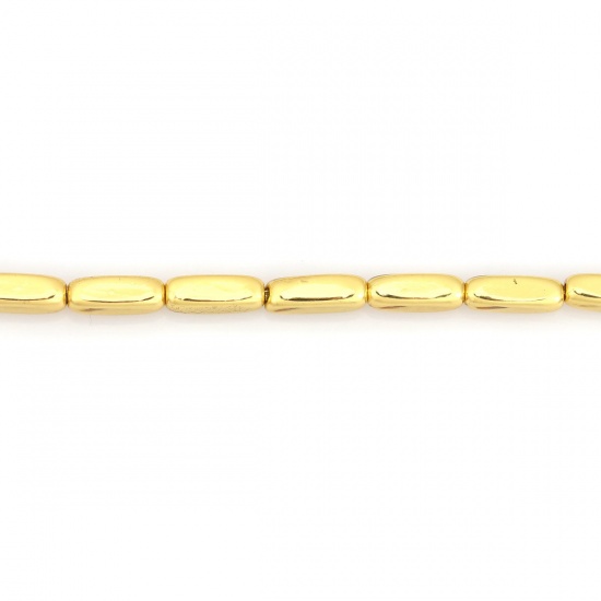 Immagine di (Grado B) Ematite ( Naturale ) Perline Rettangolo Argento Come 9mm x 3mm, Foro:circa 0.8mm, 41cm - 40.5cm L unghezza, 1 Filo (Corca 47 Pz/ Sfilza)