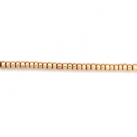 Image de (Classement B) Perles en Hématite （ Naturel ） Rond Argent Env. 3mm Dia, Trou: env. 0.7mm, 40.5cm long, 1 Enfilade (Env. 198 Pcs/Enfilade)