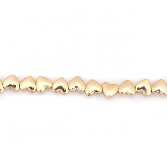 Immagine di (Grado B) Ematite ( Naturale ) Perline Cuore Argento Come 6mm x 6mm, Foro:circa 0.7mm, 39.5cm L unghezza, 1 Filo (Corca 68 Pz/ Sfilza)