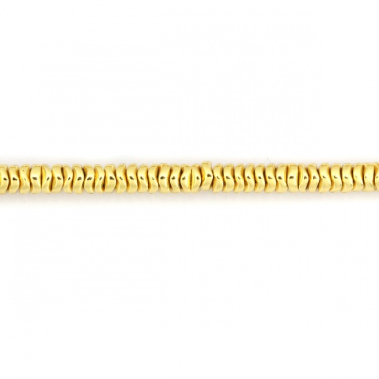 Bild von (Klasse B) Hämatit ( Natur ) Perlen Rund Silbrig ca. 4mm D., Loch:ca. 0.6mm, 41cm lang, 1 Strang (ca. 290 Stück/Strang)