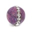 Picture of Stone ( Natural ) Beads Purple Clear Rhinestone Round About 12mm x 10mm, Hole: Approx 1.4mm, 5 PCs