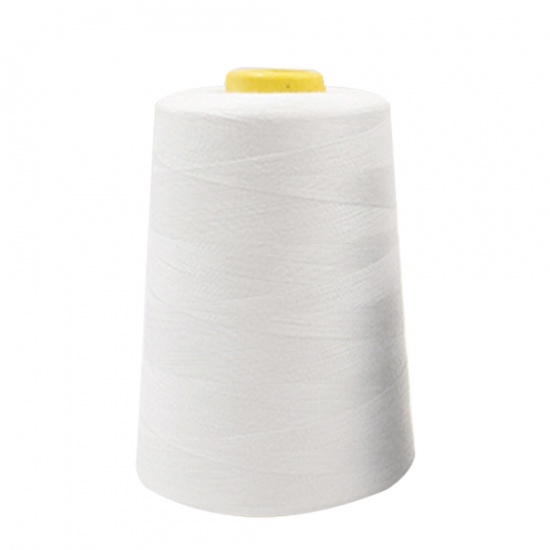 Image de Blanc - 3000 Yards Fils à coudre Couture Cônes de fil en polyester Vêtements en corde de polyester Fournitures de couture Roll 1 rouleau