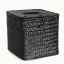 Immagine di Black - Square Tissue Box Cover Seagrass Paper Towel Napkin Dispenser Tissue Storage Box