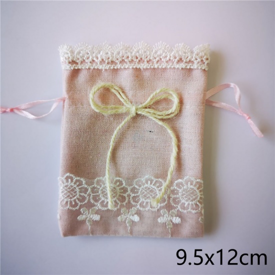 Изображение White - Fabric Drawstring Bags Rectangle，2 Pcs