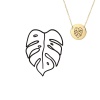 Picture of 316L Stainless Steel Necklace Gold Plated Round Leaf 42cm(16 4/8") long, 1 Piece