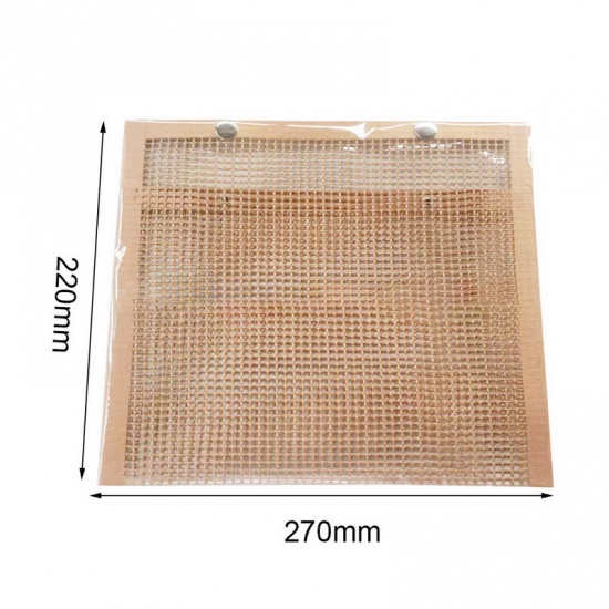 Picture of Brown - BBQ Grill Mesh Mat Non Stick Heat Resistant Barbecue Grill Sheet Liner