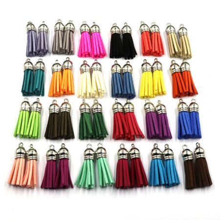 Zinc Based Alloy & Velvet Tassel Pendants Tassel At Random 