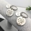 Immagine di 304 Acciaio Inossidabile Anello Portachiavi Tondo Tono Argento Lettere " MOM thank you for helping me grow " 25mm Dia., 1 Pz