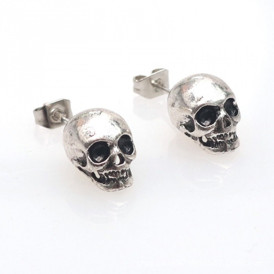 Изображение Halloween Ear Post Stud Earrings Skull