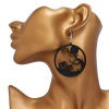 Picture of Halloween Earrings Black Round Hand 1 Pair