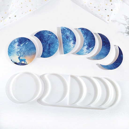 Imagen de Silicone Resin Jewelry Craft Filling Material Blue  Moon 1 Packet