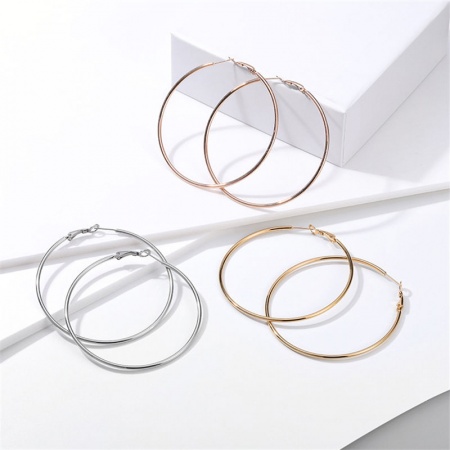 Stainless Steel Hoop Earrings Circle Ring 1 Pair
